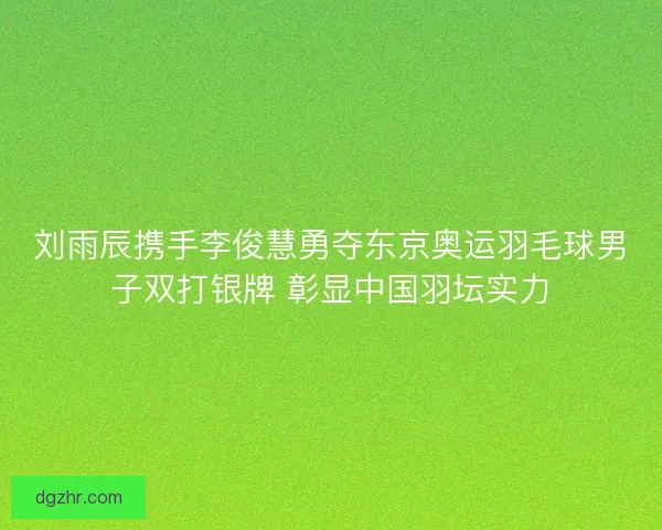 刘雨辰携手李俊慧勇夺东京奥运羽毛球男子双打银牌 彰显中国羽坛实力